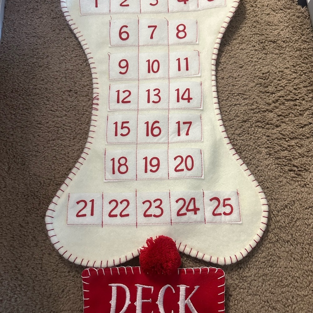 Festive Pet Advent Calendar with Red Accents